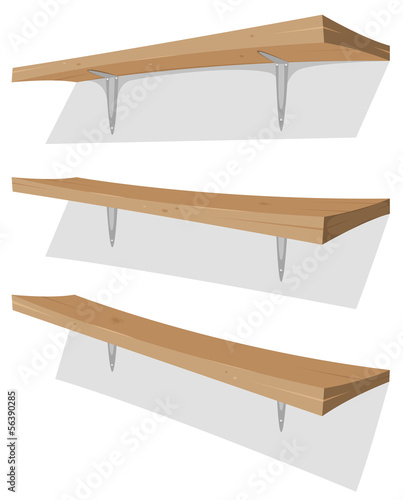 Wood Shelf On The Wall