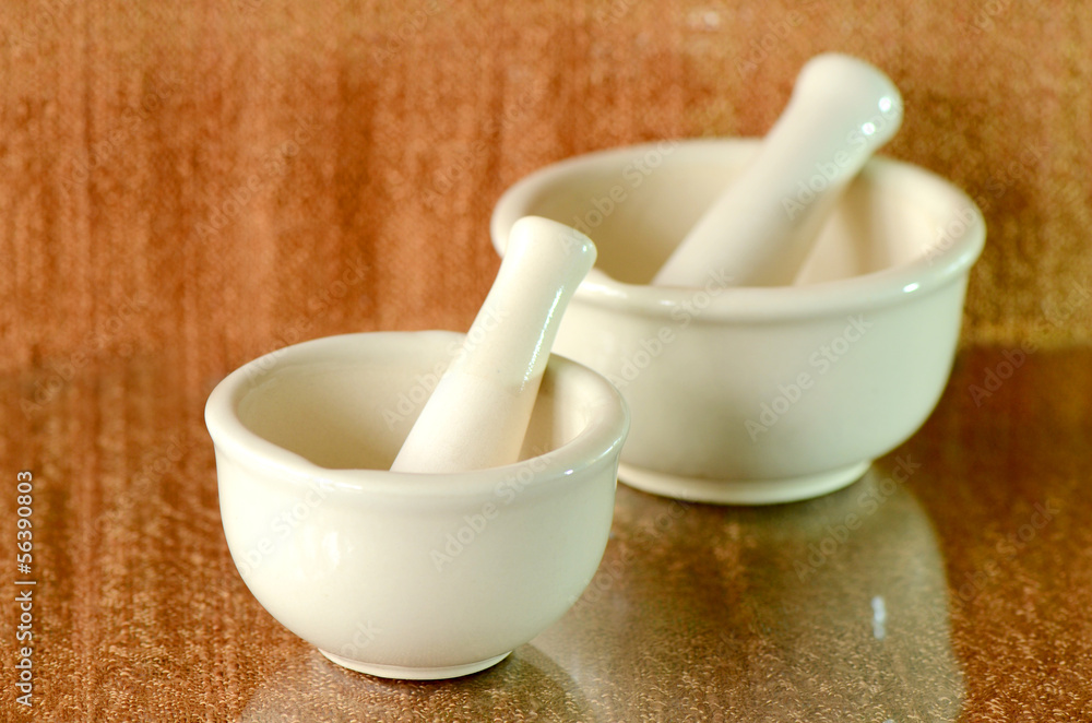 Porcelain medicine grinder. Porcelain medicine grinder.