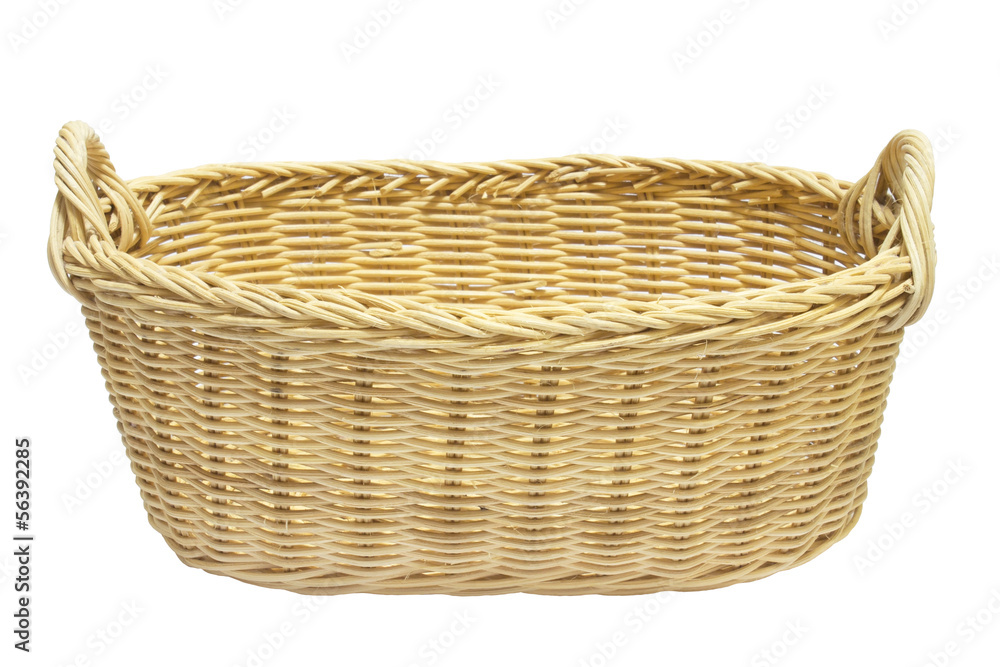 Brown basket isolated.