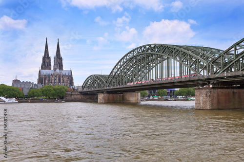 Cologne city and Rhine river, Germany © Noppasinw
