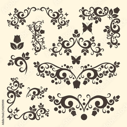 vintage ornament with floral elements