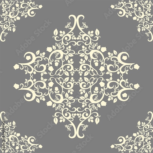 vintage ornament with floral elements