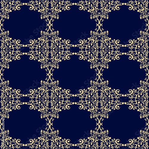 blue vintage ornament with floral elements