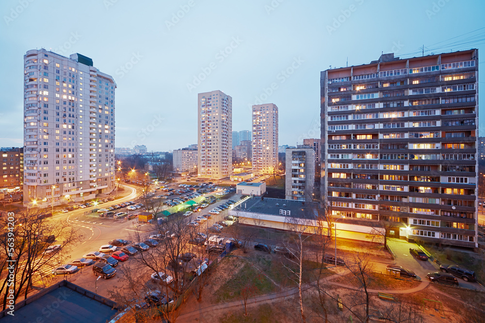Fototapeta premium Residential district in evening