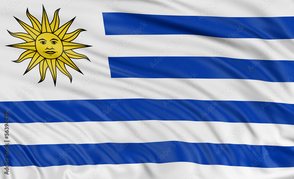 Fototapeta premium 3D Uruguayan flag