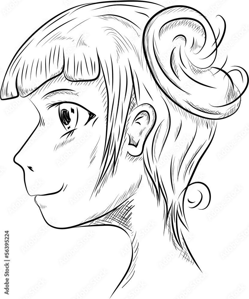 Vector illustration of the girl in style of an anime Vector illustration of the girl in style of an anime