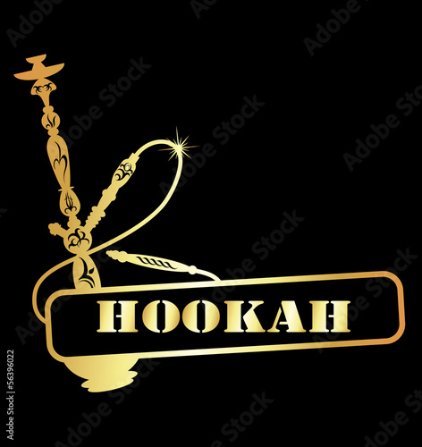 design golden hookah for the vector