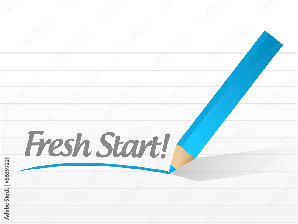 fresh start written on white fresh start written on white