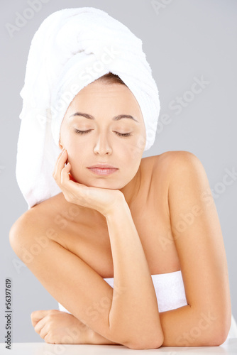 Woman relaxing at a spa