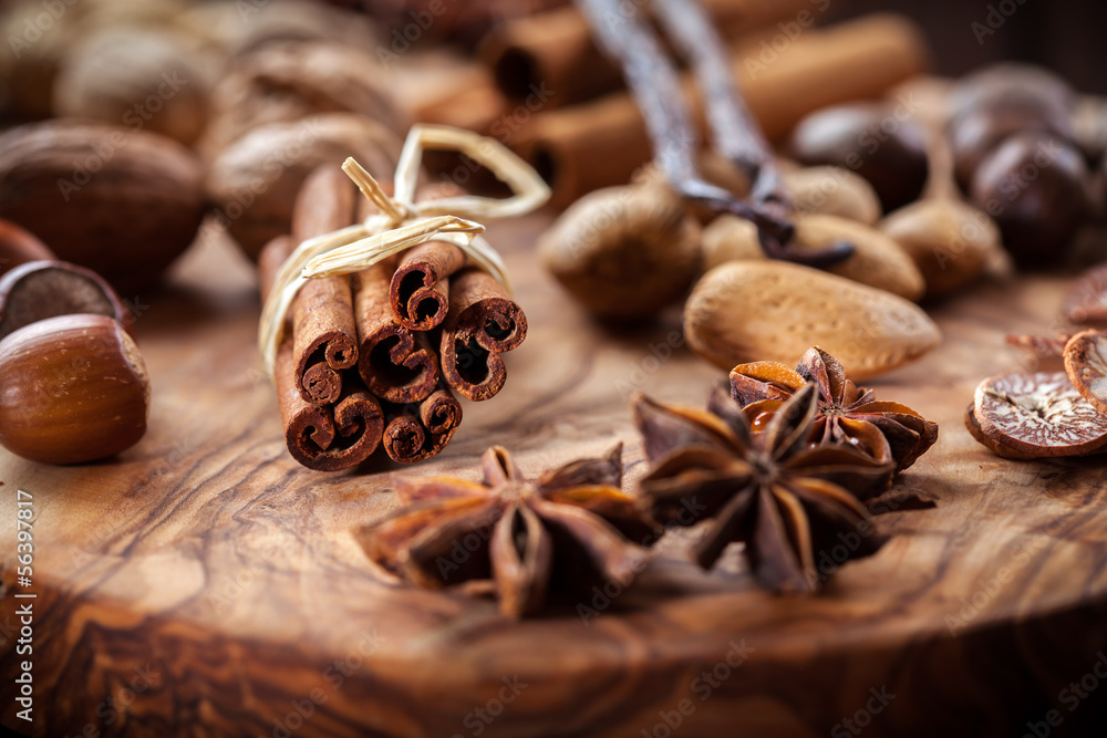 Christmas spices and nuts Christmas spices and nuts