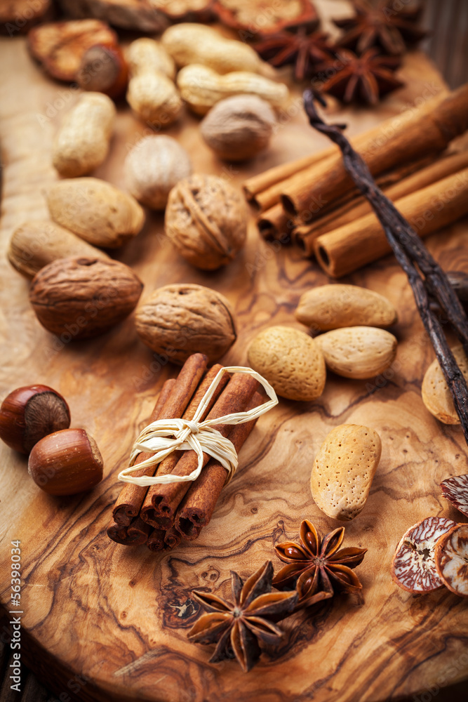 Christmas spices and nuts Christmas spices and nuts