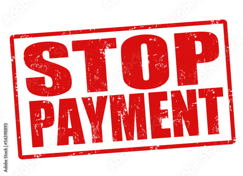 Stop payment stamp