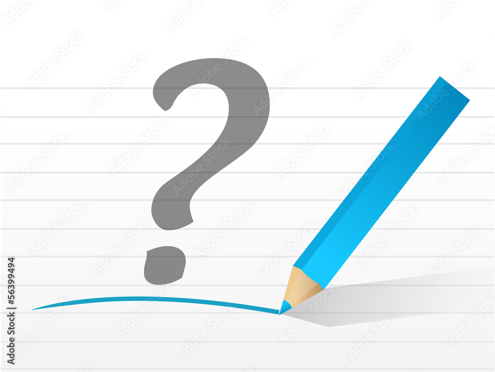 question mark on a white piece of paper. question mark on a white piece of paper.