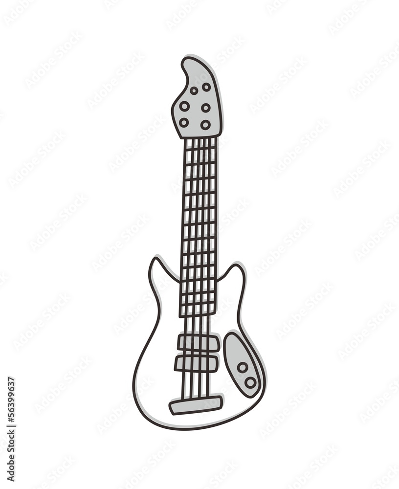 bass guitar outline illustration