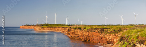 Wind turbines on atlantic coast © Elenathewise