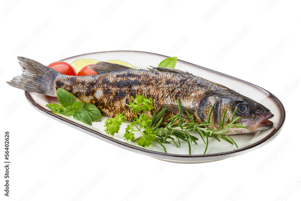 Roasted seabass