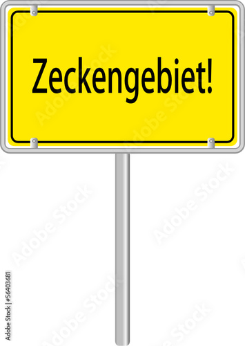 Zeckengebiet Schild