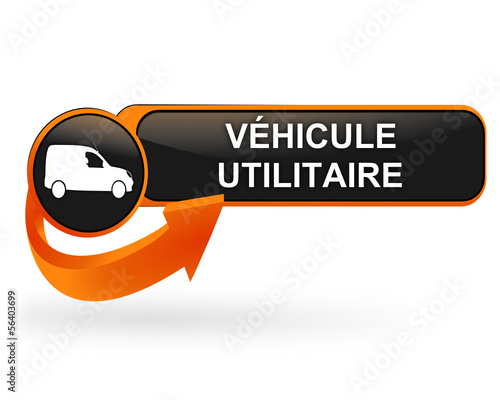 véhicule utilitaire sur bouton web design orange