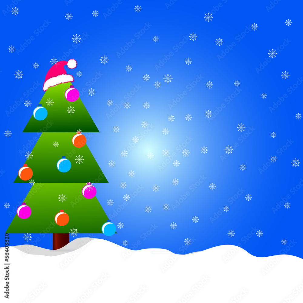 Obraz premium Christmas tree with Christmas balls