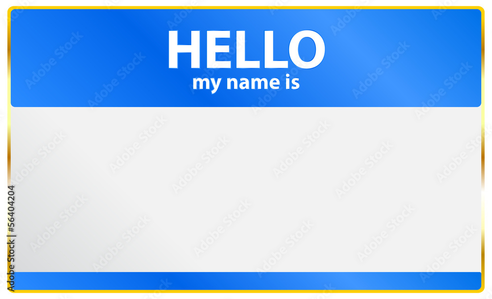 Hello My Name Is Card Vector Illustration Hello My Name Is Card Vector Illustration