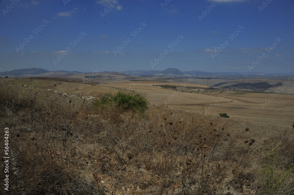 Panoramic view of Galilee mountains, Northen Israel