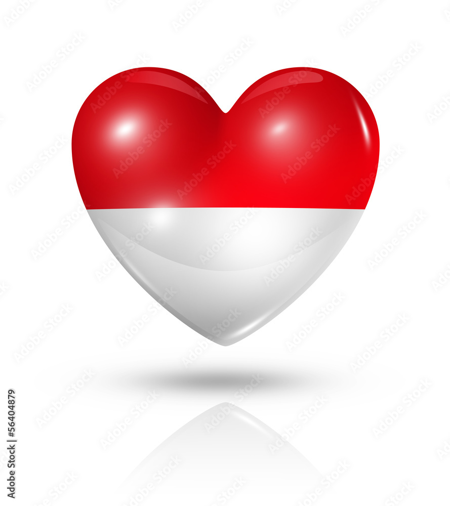 Love Indonesia, heart flag icon Love Indonesia, heart flag icon