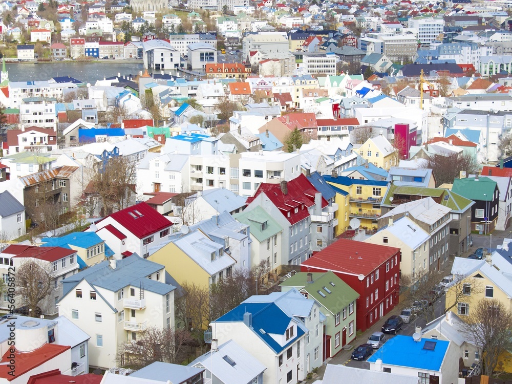 Reykjavik viewed from the sky