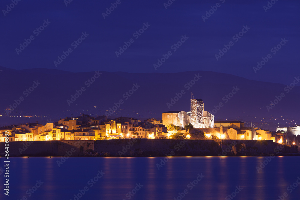 Antibes at night, south of France