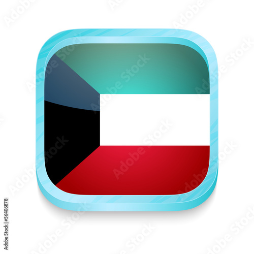 Free Download Smart phone button with Kuwait flag - GFXLoad
