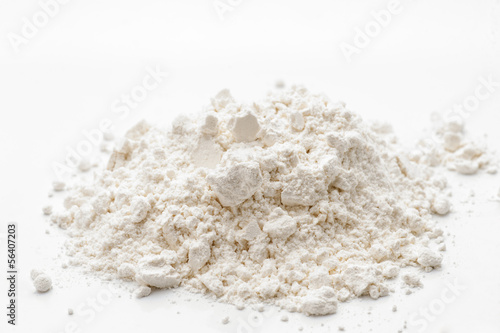Fotografie lot of flour on white base