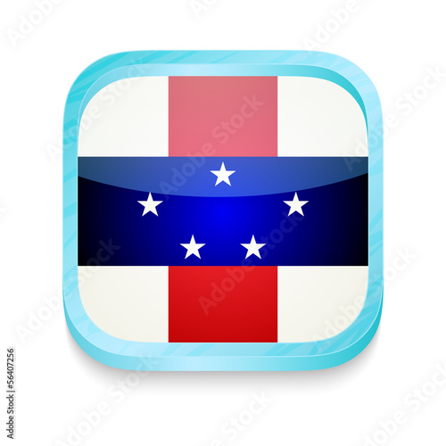 Free Download Smart phone button with Netherlands Antilles flag - GFXLoad