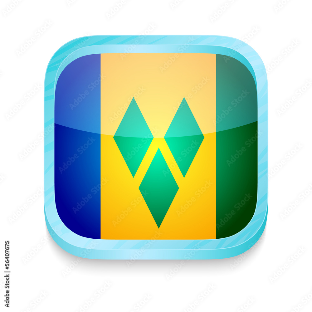 Smart phone button with Saint Vincent and The Grenadines flag Smart phone button with Saint Vincent and The Grenadines flag