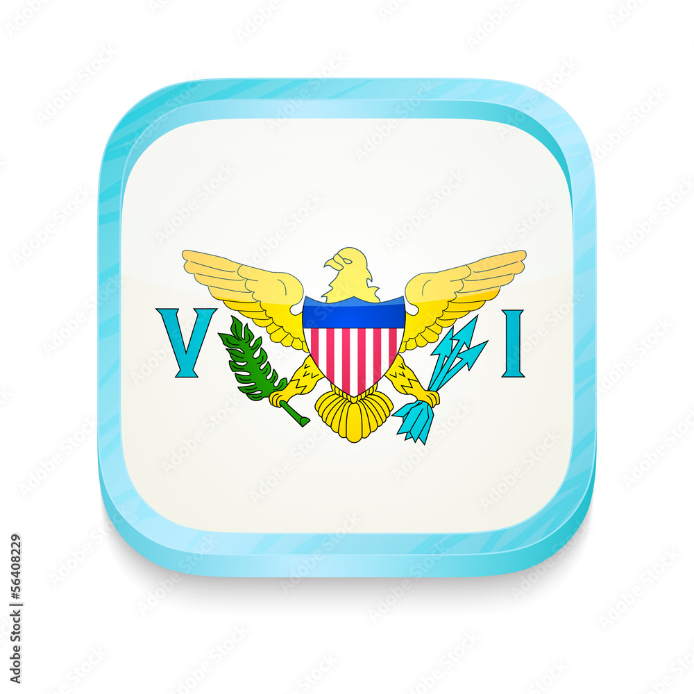 Smart phone button with United States Virgin Islands flag Smart phone button with United States Virgin Islands flag