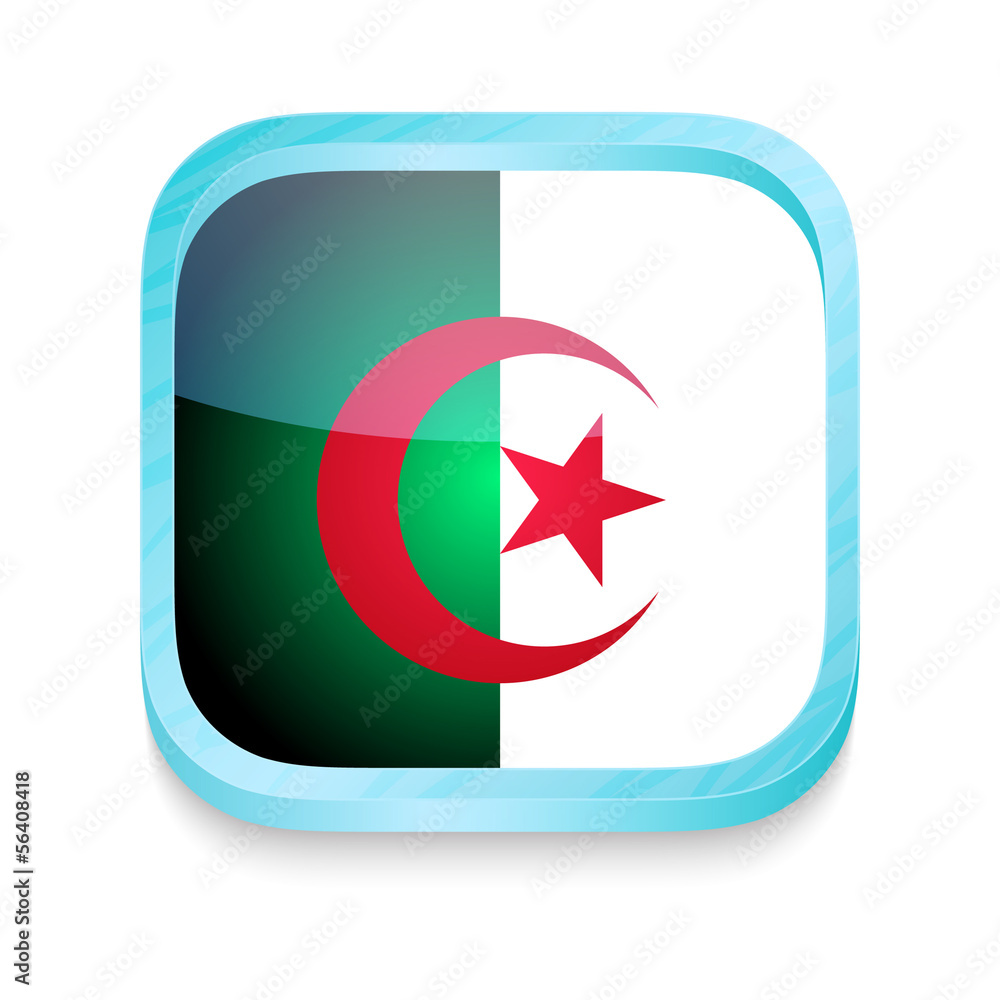 Smart phone button with Algeria flag Smart phone button with Algeria flag