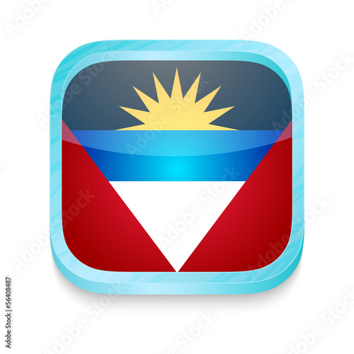 Free Download Smart phone button with Antigua and Barbuda flag - GFXLoad