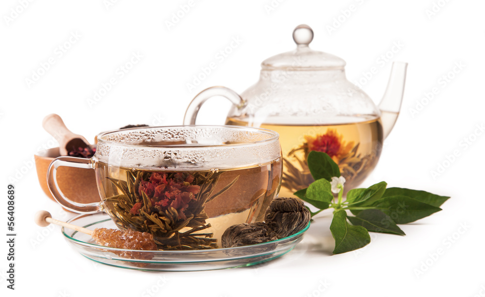 Blooming tea isolated on white background Blooming tea isolated on white background