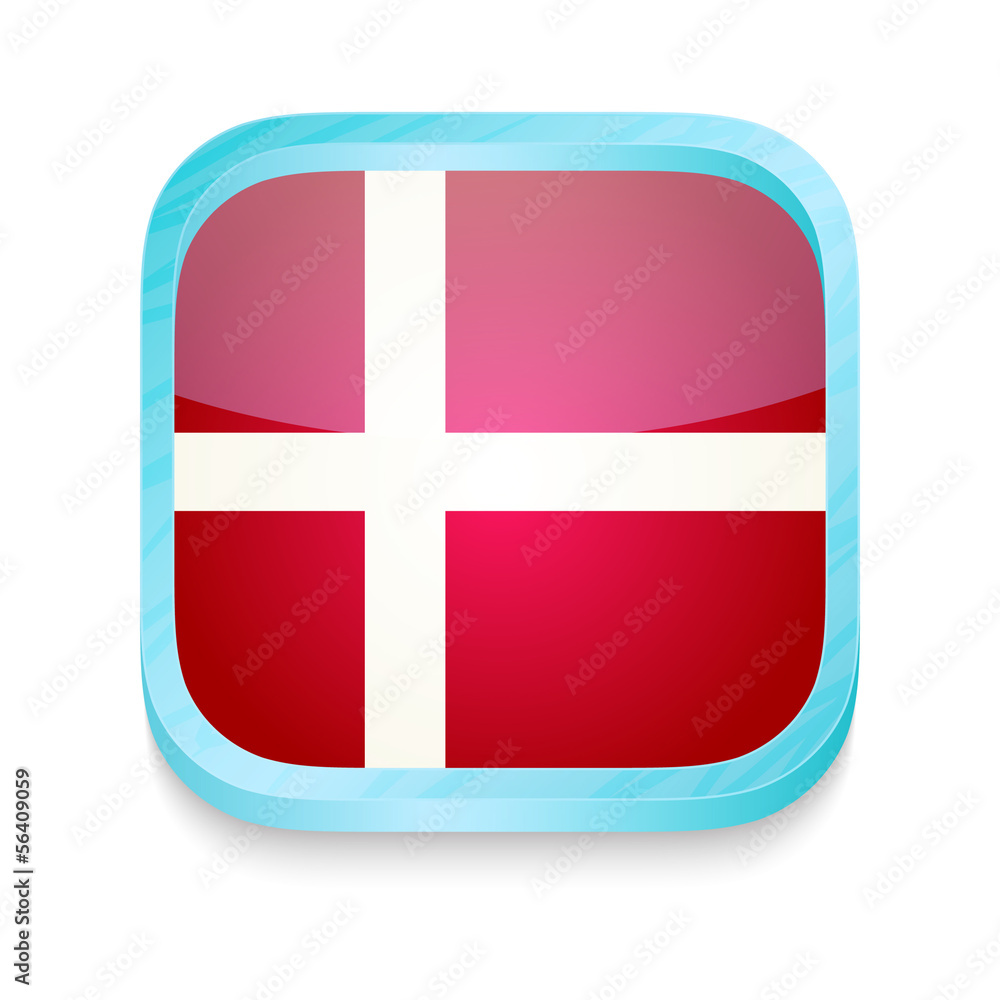 Obraz premium Smart phone button with Denmark flag