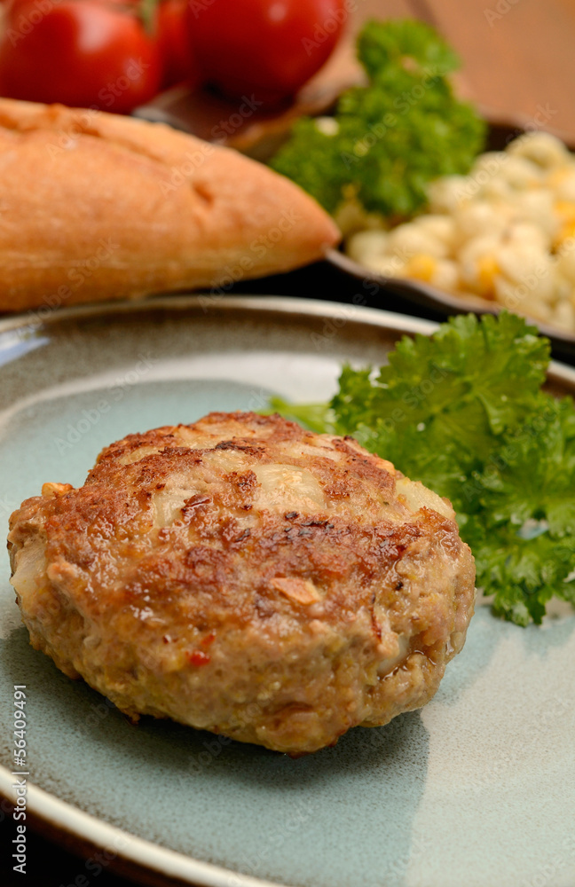 Burger with parsley