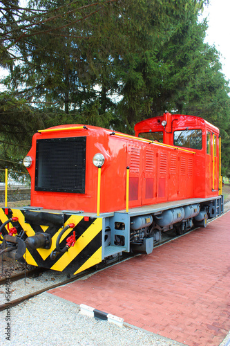 Little red train in Hungary