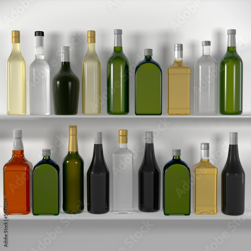 The bar shelves with bottles