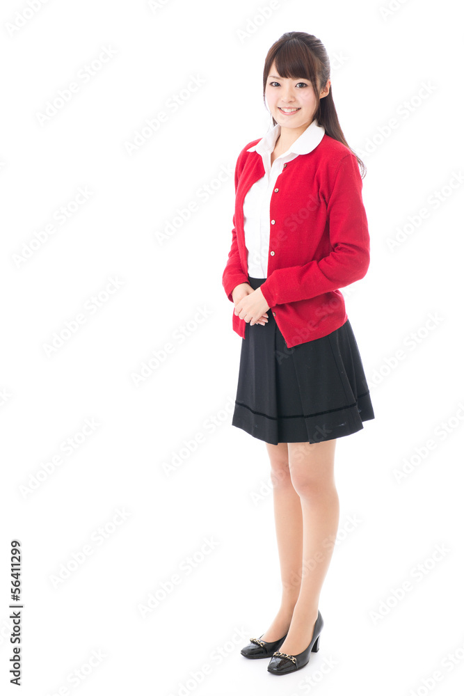 attractive asian woman on white background attractive asian woman on white background