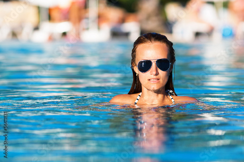 Woman in a pool