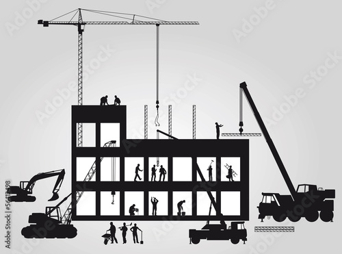 Baustelle mit Kran