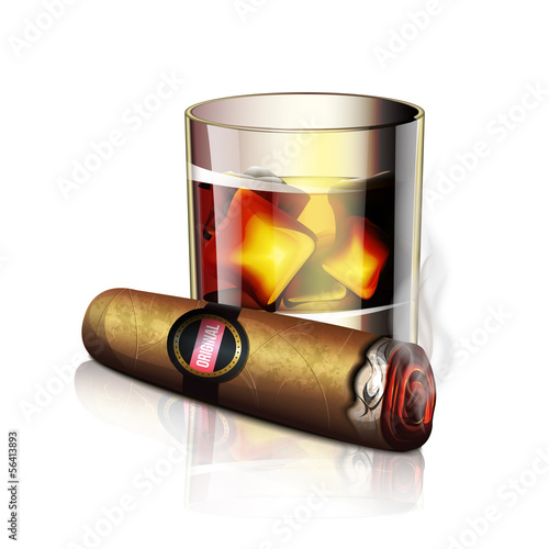 Cigar And Whiskey Icon