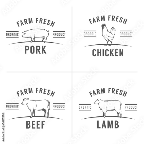 Set of vintage meat stamps