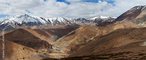 Panorama of mountain landscape in Ladakh, India