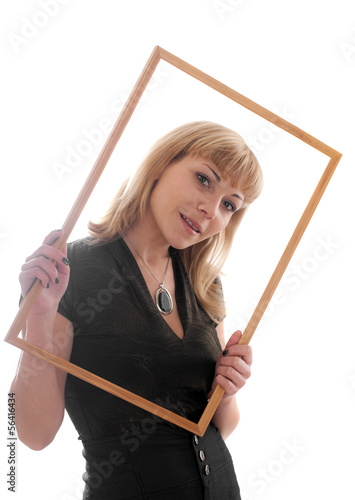 blonde in a frame