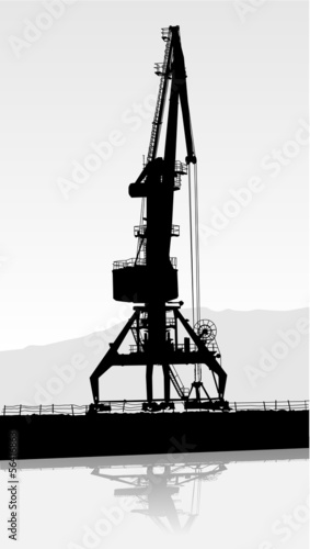 Vector Silhouette of the port crane