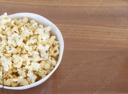 Pop corn in a bowl