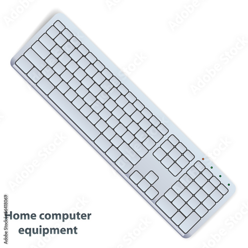 Vector keyboard in white color